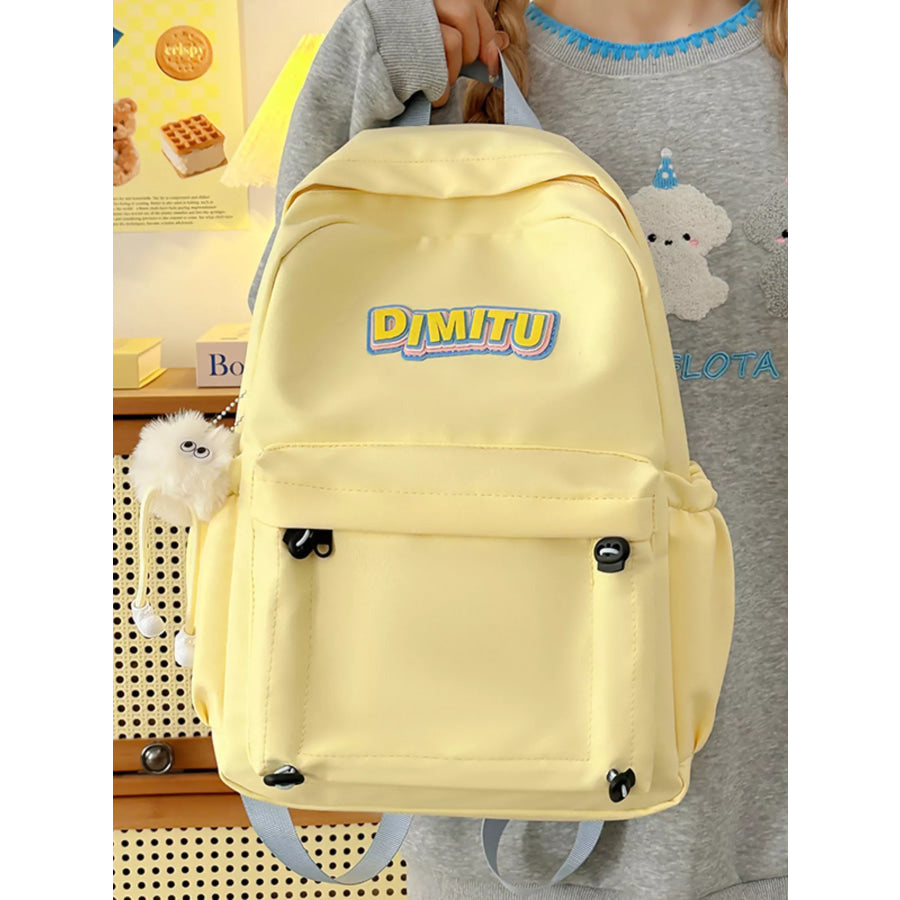 Lightweight Casual Backpack Bag Pastel Yellow / One Size Apparel and Accessories