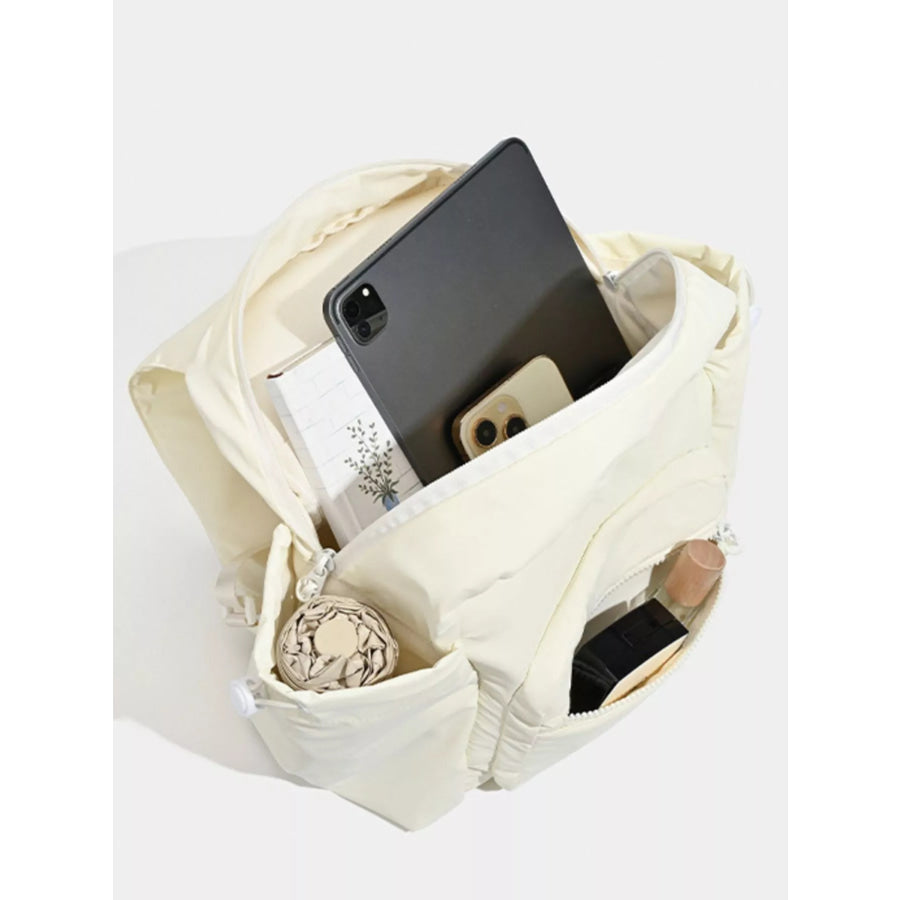 Lightweight Casual Backpack Bag White / One Size Apparel and Accessories