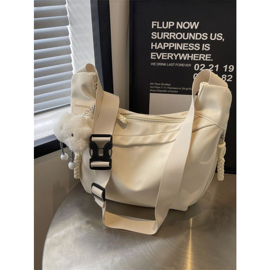 Lightweight Cloud Charm Crossbody Bag Beige / One Size Apparel and Accessories