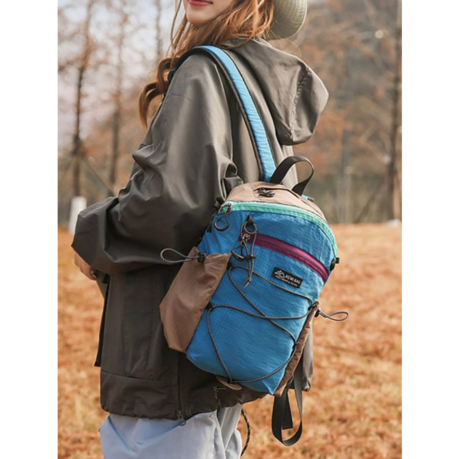 Lightweight Contrast Backpack Bag Blue / One Size Apparel and Accessories