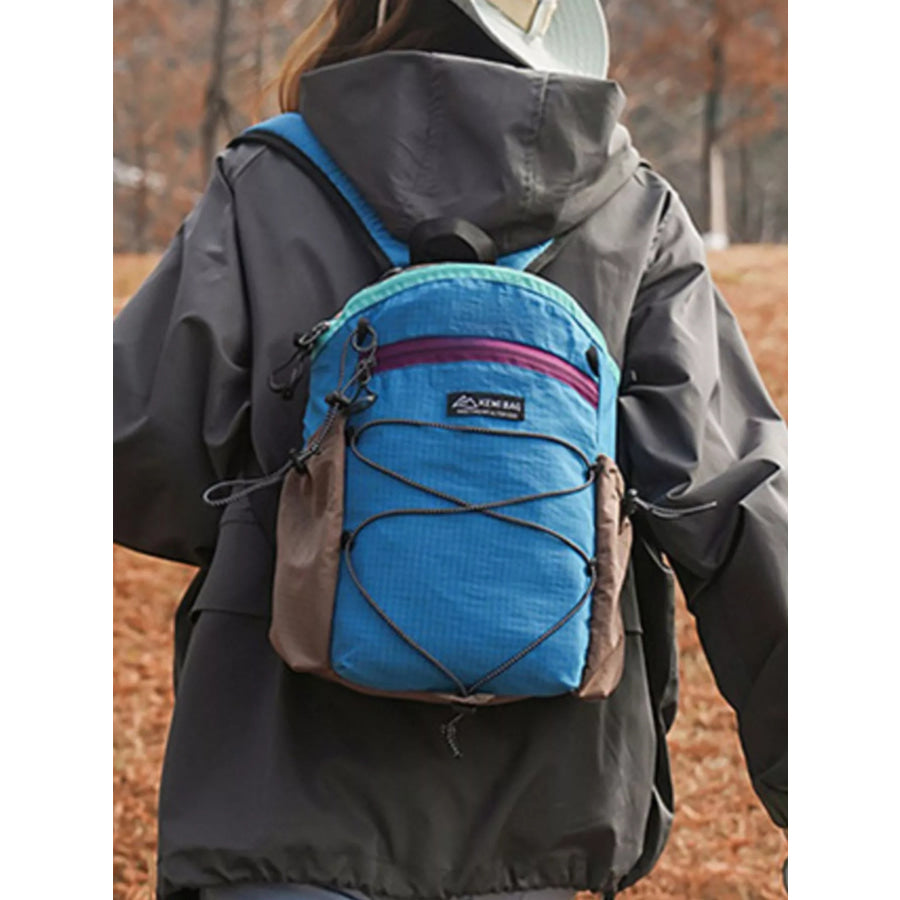Lightweight Contrast Backpack Bag Blue / One Size Apparel and Accessories
