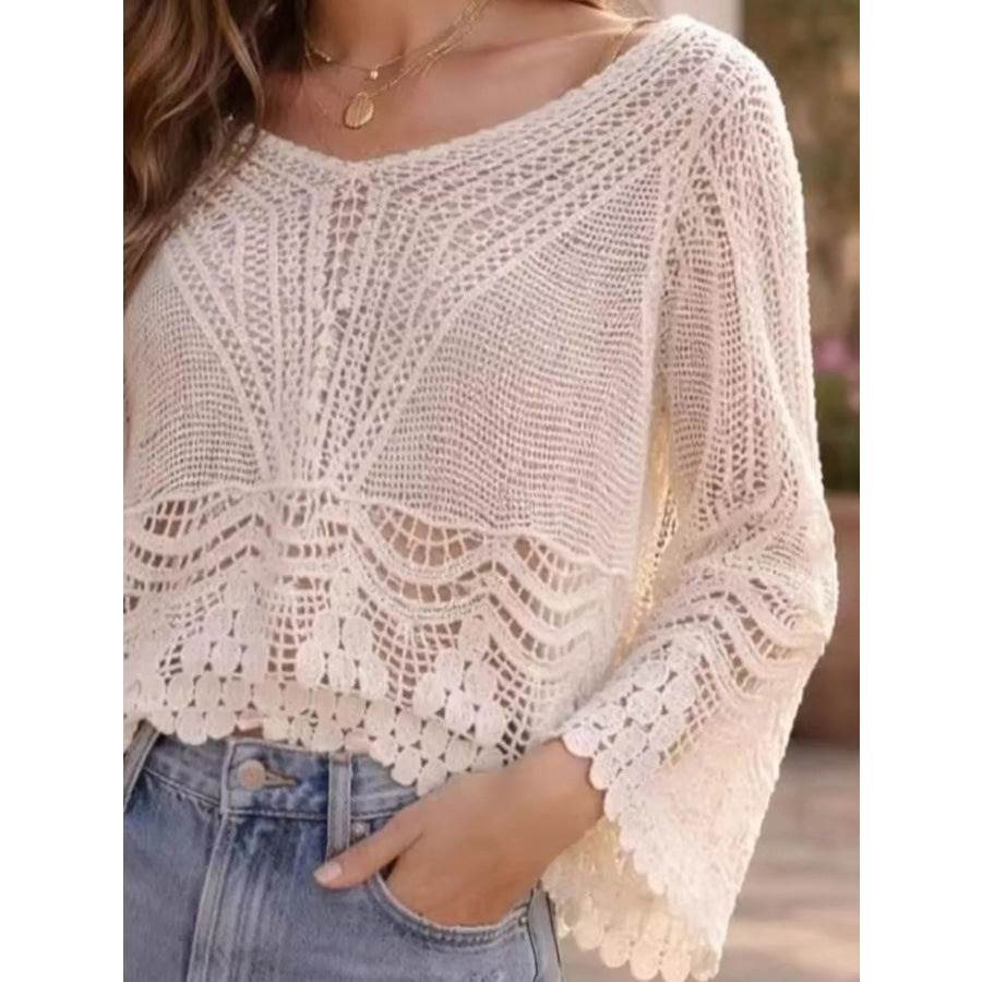 Lightweight Crochet Knit Cover Up Apparel and Accessories