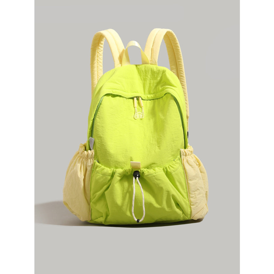 Lightweight Drawstring Backpack Bag Lime / One Size Apparel and Accessories