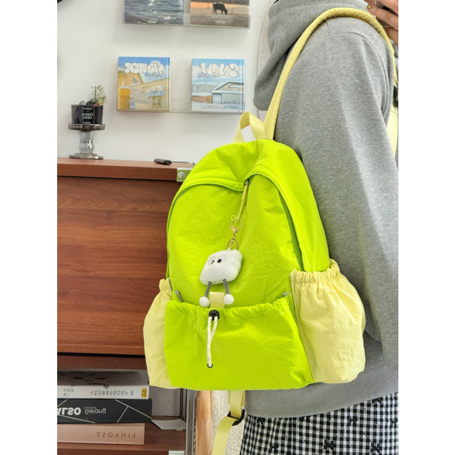 Lightweight Drawstring Backpack Bag Lime / One Size Apparel and Accessories