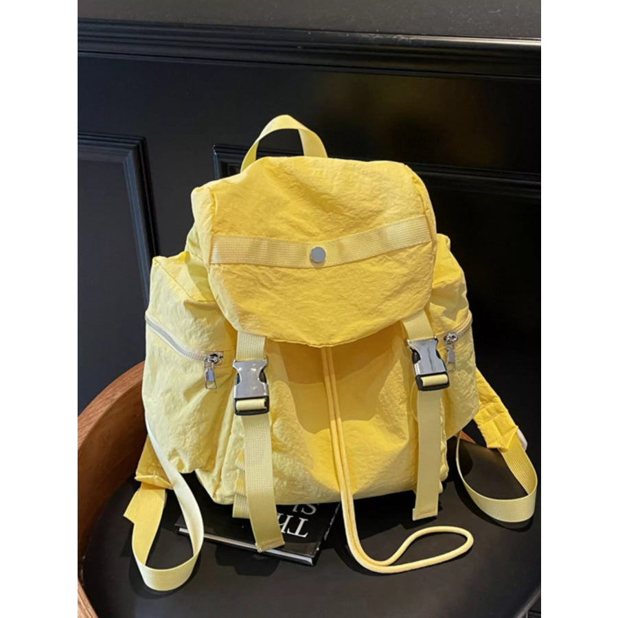 Lightweight Drawstring Casual Backpack Bag Yellow / One Size Apparel and Accessories