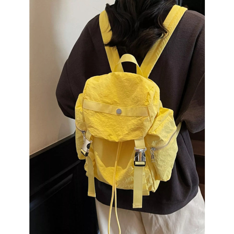 Lightweight Drawstring Casual Backpack Bag Yellow / One Size Apparel and Accessories