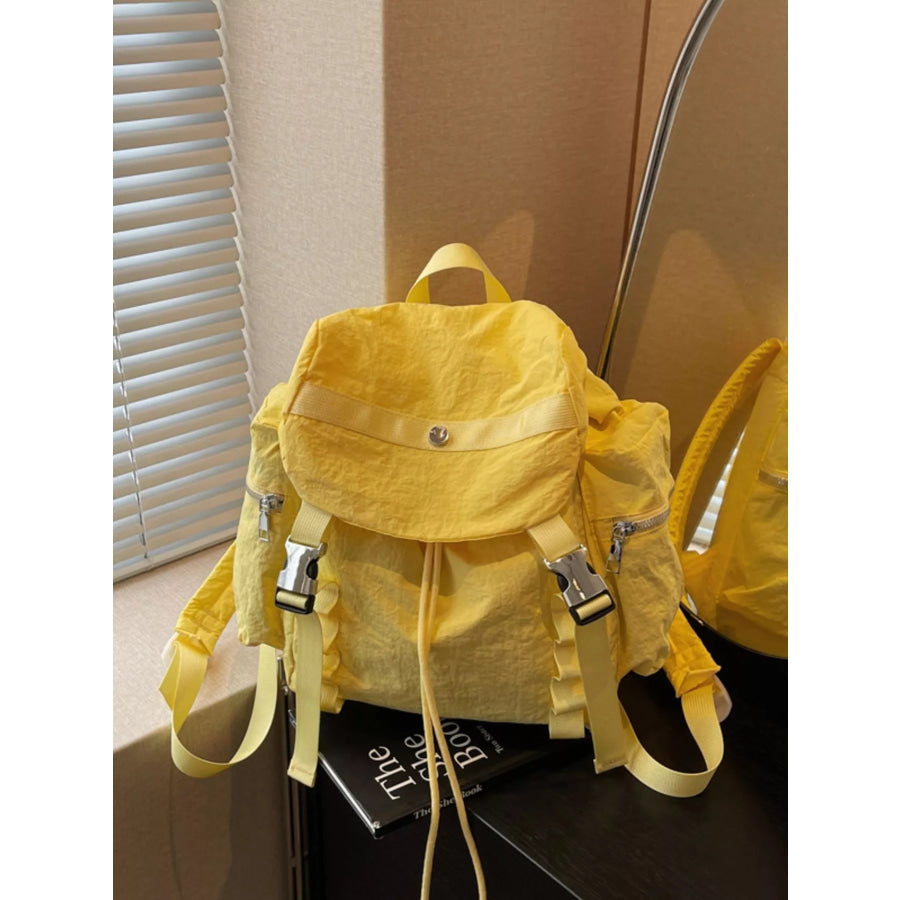 Lightweight Drawstring Casual Backpack Bag Yellow / One Size Apparel and Accessories