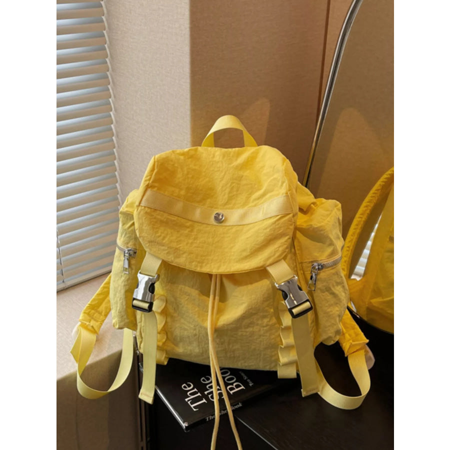Lightweight Drawstring Casual Backpack Bag Yellow / One Size Apparel and Accessories