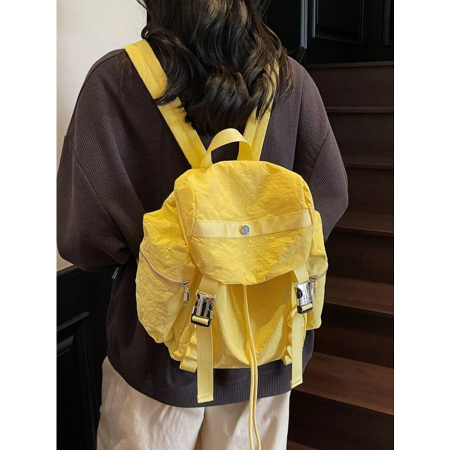 Lightweight Drawstring Casual Backpack Bag Yellow / One Size Apparel and Accessories
