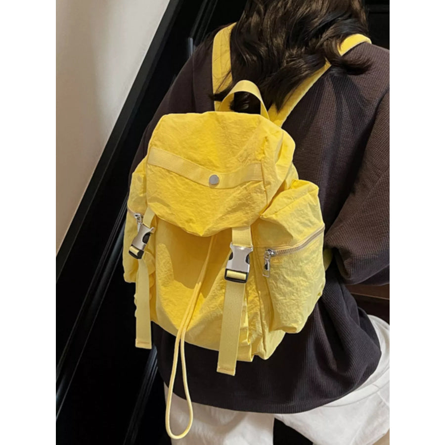 Lightweight Drawstring Casual Backpack Bag Yellow / One Size Apparel and Accessories