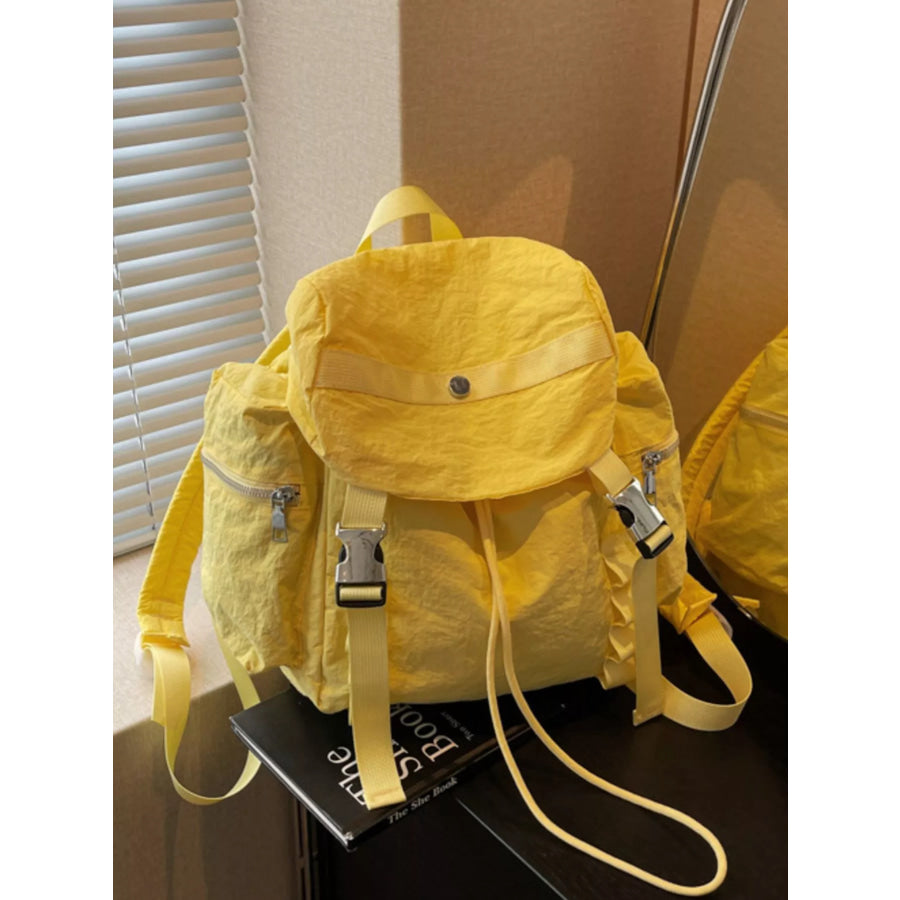 Lightweight Drawstring Casual Backpack Bag Yellow / One Size Apparel and Accessories