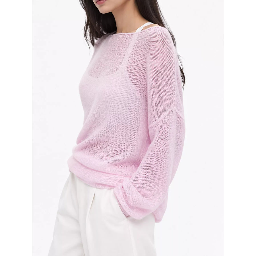 Lightweight Dropped Shoulder Knit Cover Up Apparel and Accessories