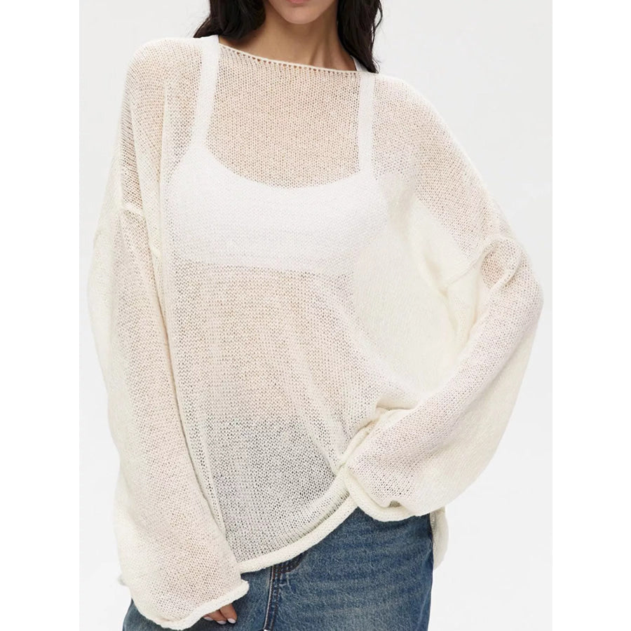 Lightweight Dropped Shoulder Knit Cover Up Apparel and Accessories