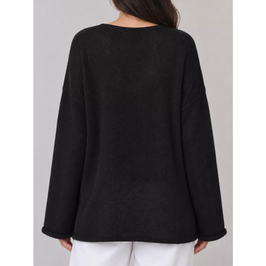 Lightweight Dropped Shoulder Knit Cover Up Apparel and Accessories