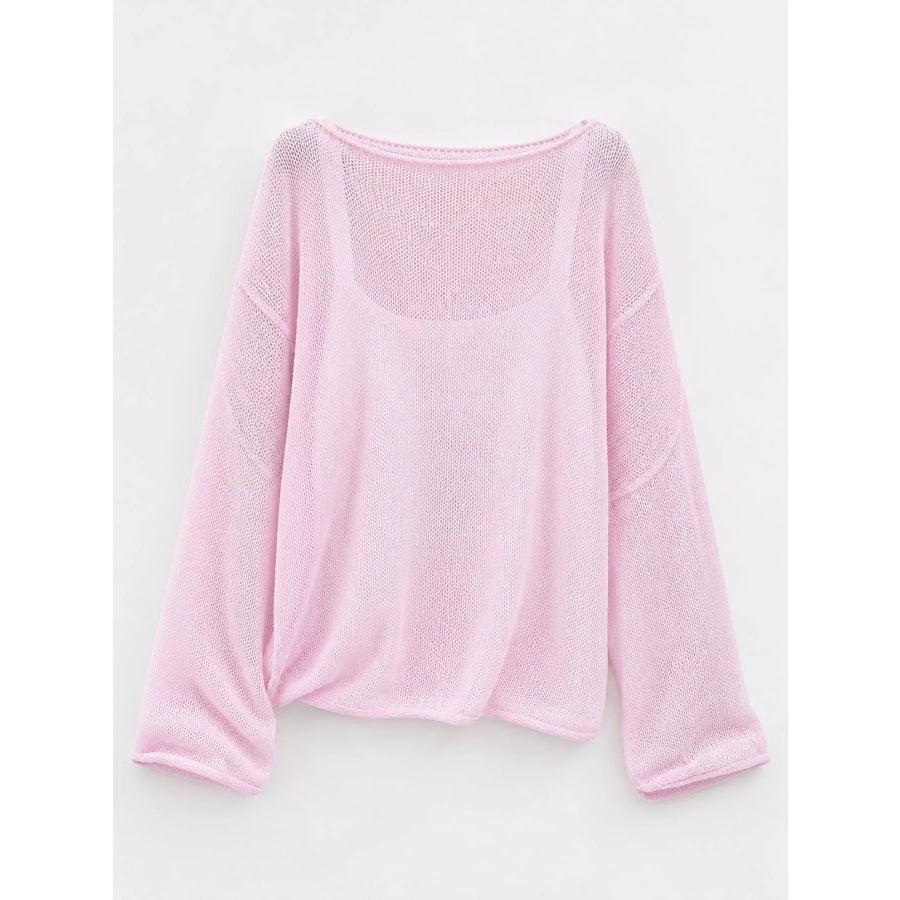 Lightweight Dropped Shoulder Knit Cover Up Apparel and Accessories