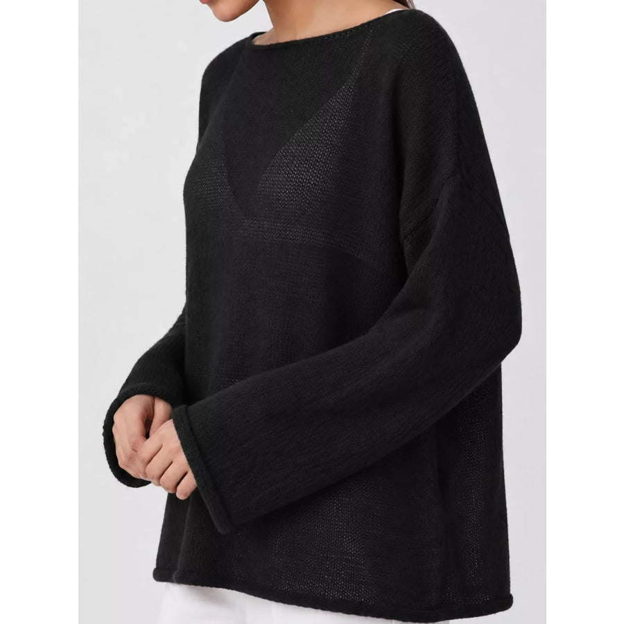 Lightweight Dropped Shoulder Knit Cover Up Apparel and Accessories