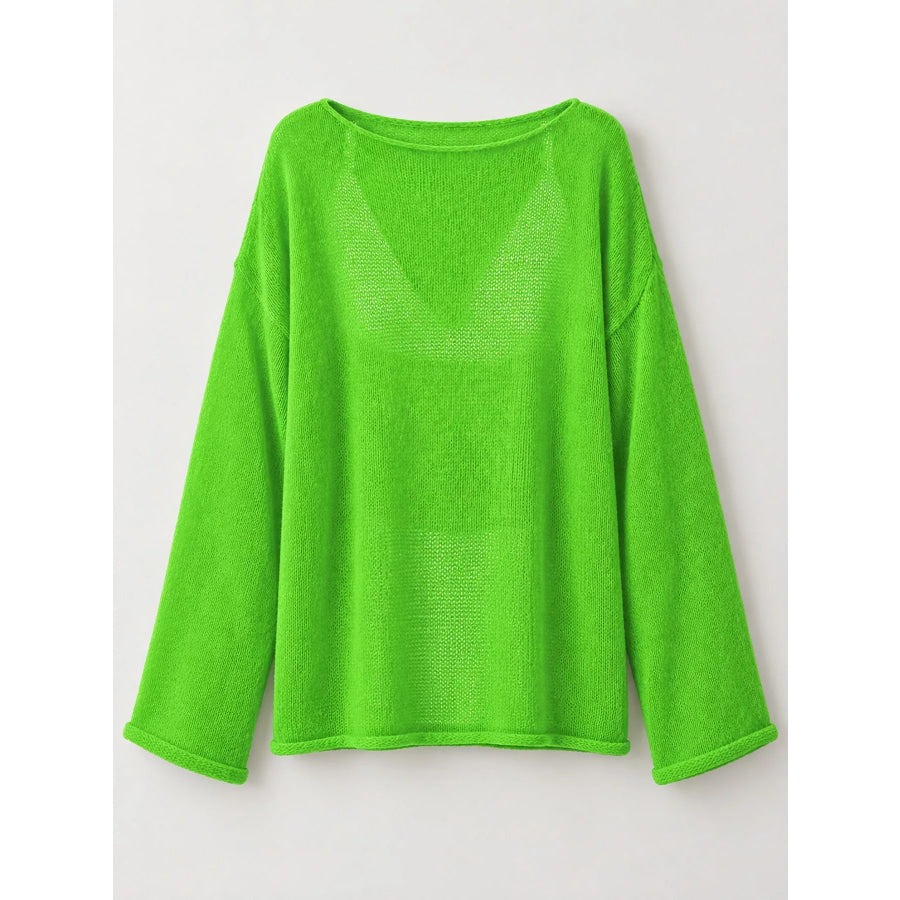 Lightweight Dropped Shoulder Knit Cover Up Apparel and Accessories