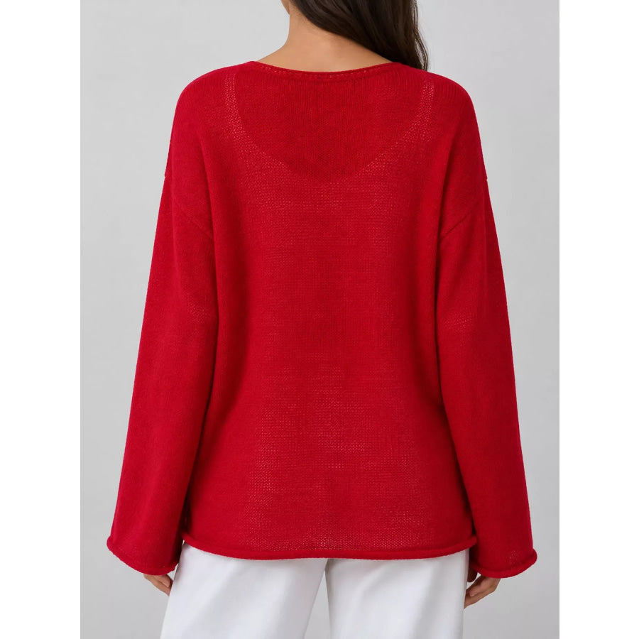 Lightweight Dropped Shoulder Knit Cover Up Apparel and Accessories