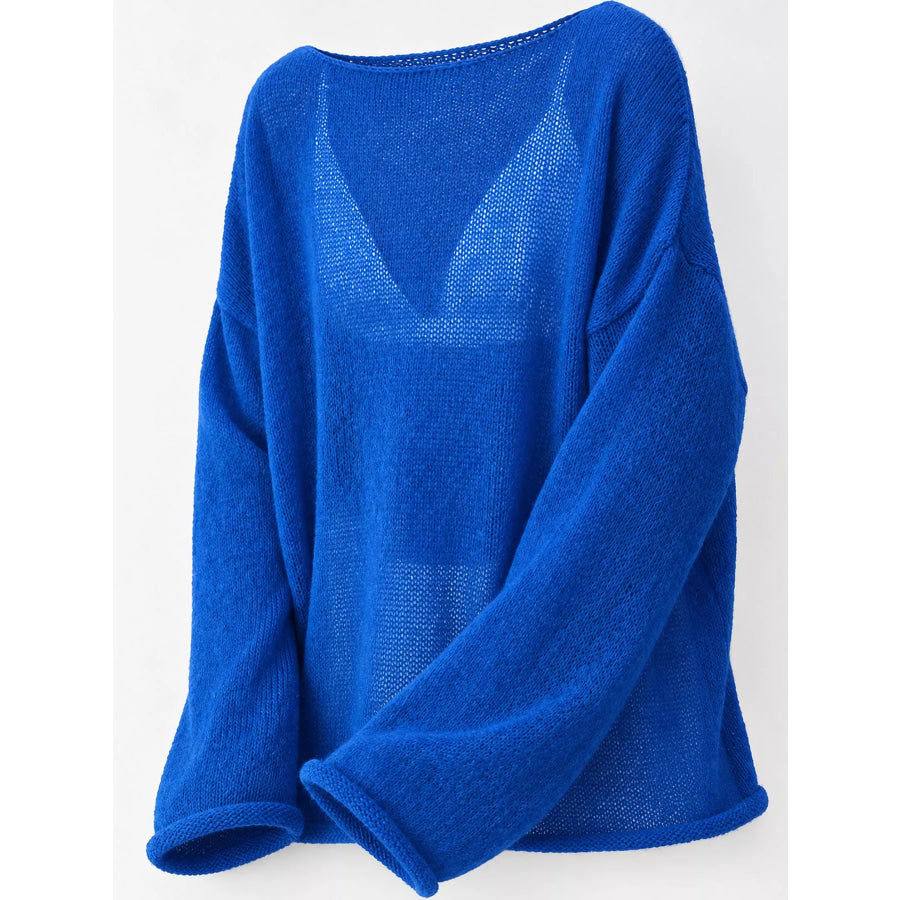 Lightweight Dropped Shoulder Knit Cover Up Apparel and Accessories