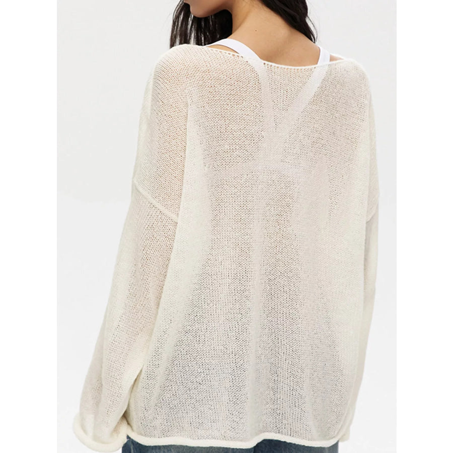 Lightweight Dropped Shoulder Knit Cover Up Apparel and Accessories