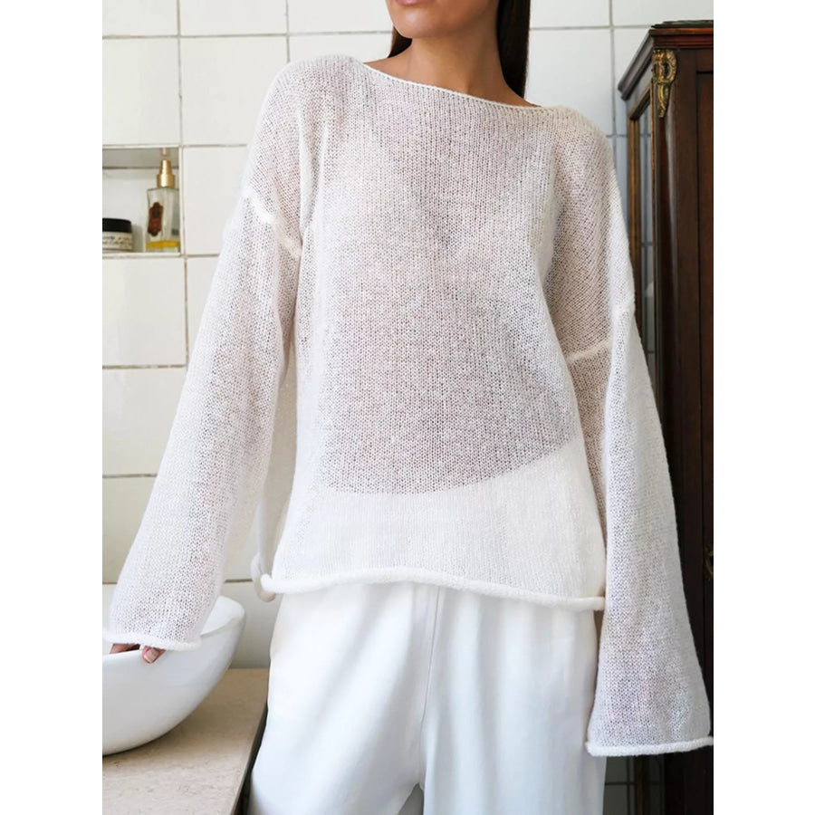 Lightweight Dropped Shoulder Knit Cover Up Apparel and Accessories