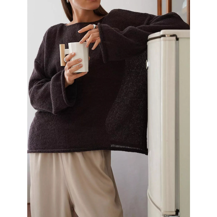 Lightweight Dropped Shoulder Knit Cover Up Apparel and Accessories