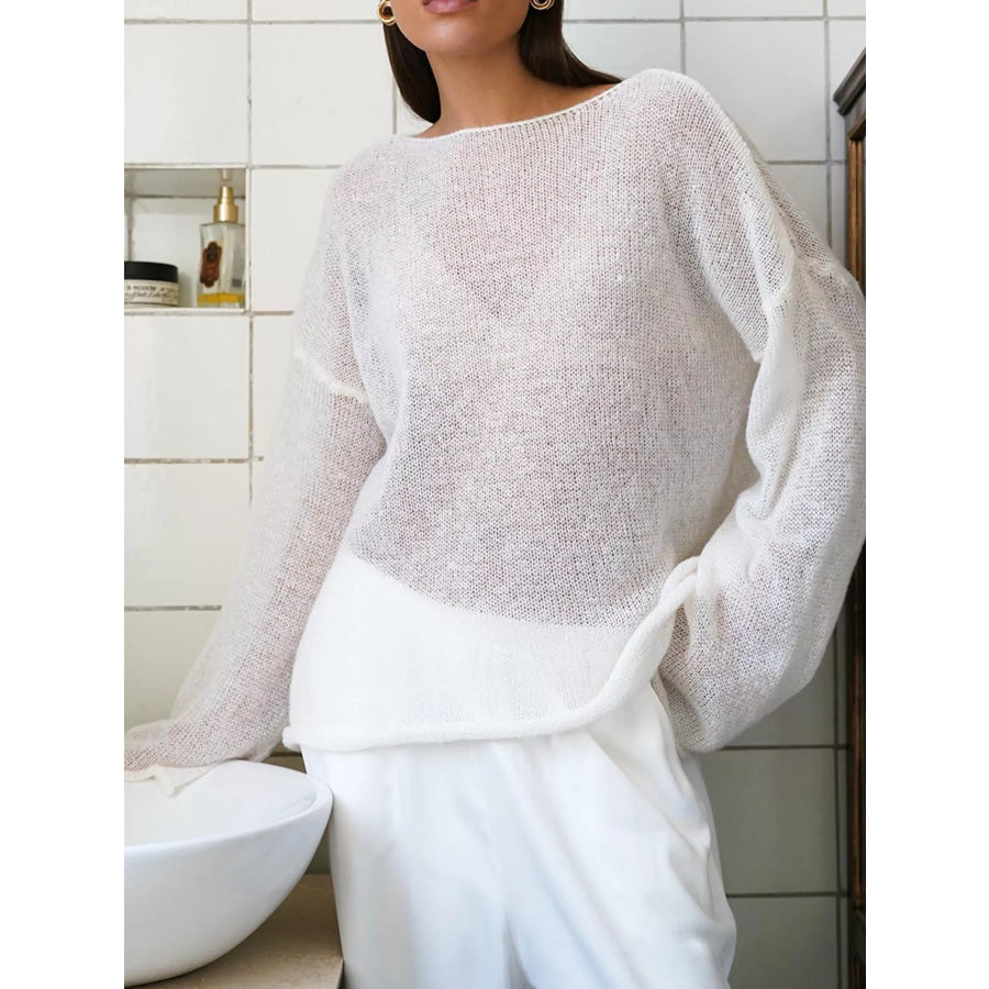 Lightweight Dropped Shoulder Knit Cover Up Apparel and Accessories
