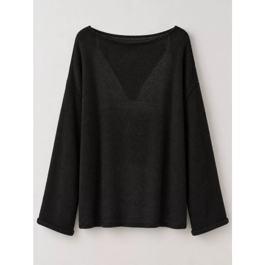 Lightweight Dropped Shoulder Knit Cover Up Apparel and Accessories