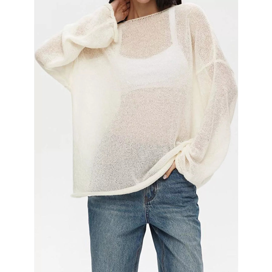 Lightweight Dropped Shoulder Knit Cover Up Apparel and Accessories