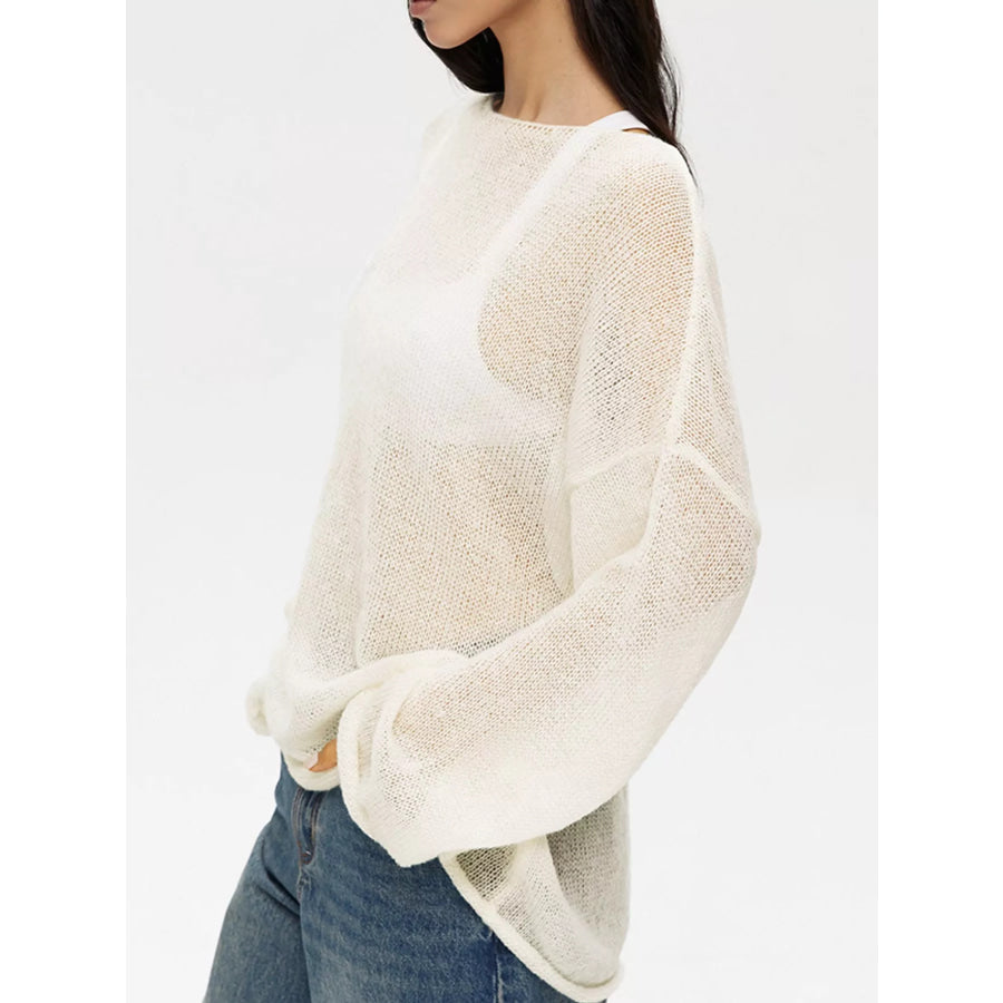 Lightweight Dropped Shoulder Knit Cover Up Apparel and Accessories