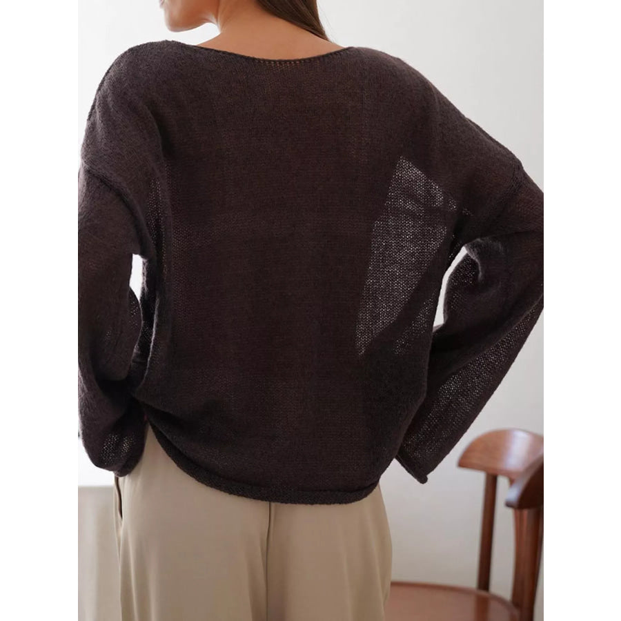 Lightweight Dropped Shoulder Knit Cover Up Apparel and Accessories