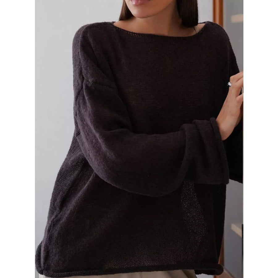 Lightweight Dropped Shoulder Knit Cover Up Apparel and Accessories