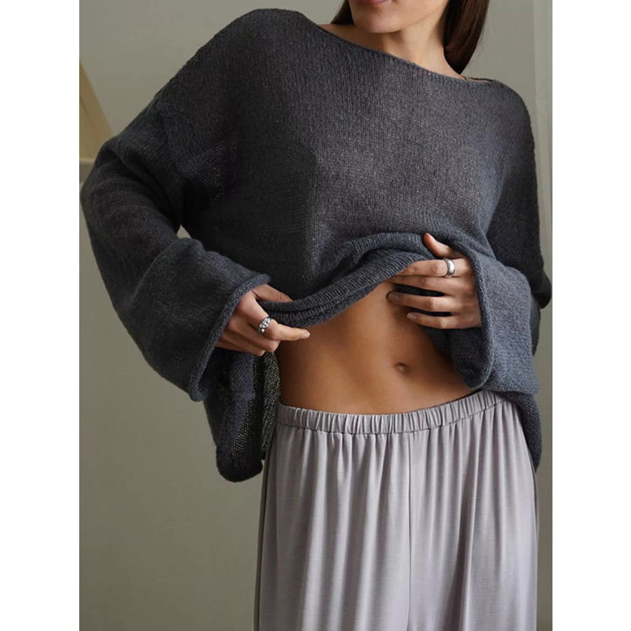 Lightweight Dropped Shoulder Knit Cover Up Apparel and Accessories