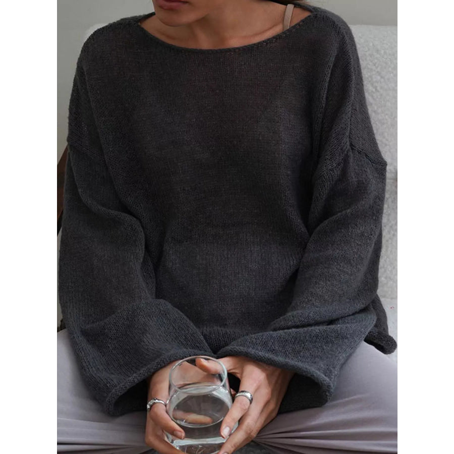 Lightweight Dropped Shoulder Knit Cover Up Apparel and Accessories