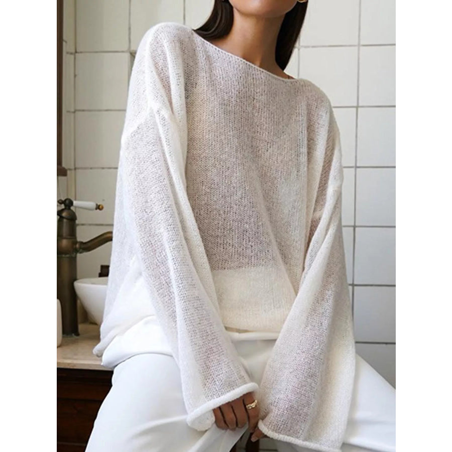 Lightweight Dropped Shoulder Knit Cover Up Apparel and Accessories