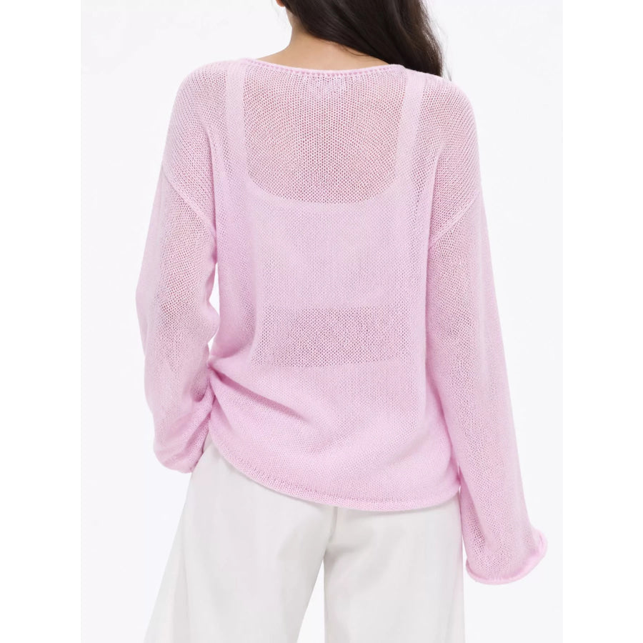 Lightweight Dropped Shoulder Knit Cover Up Apparel and Accessories