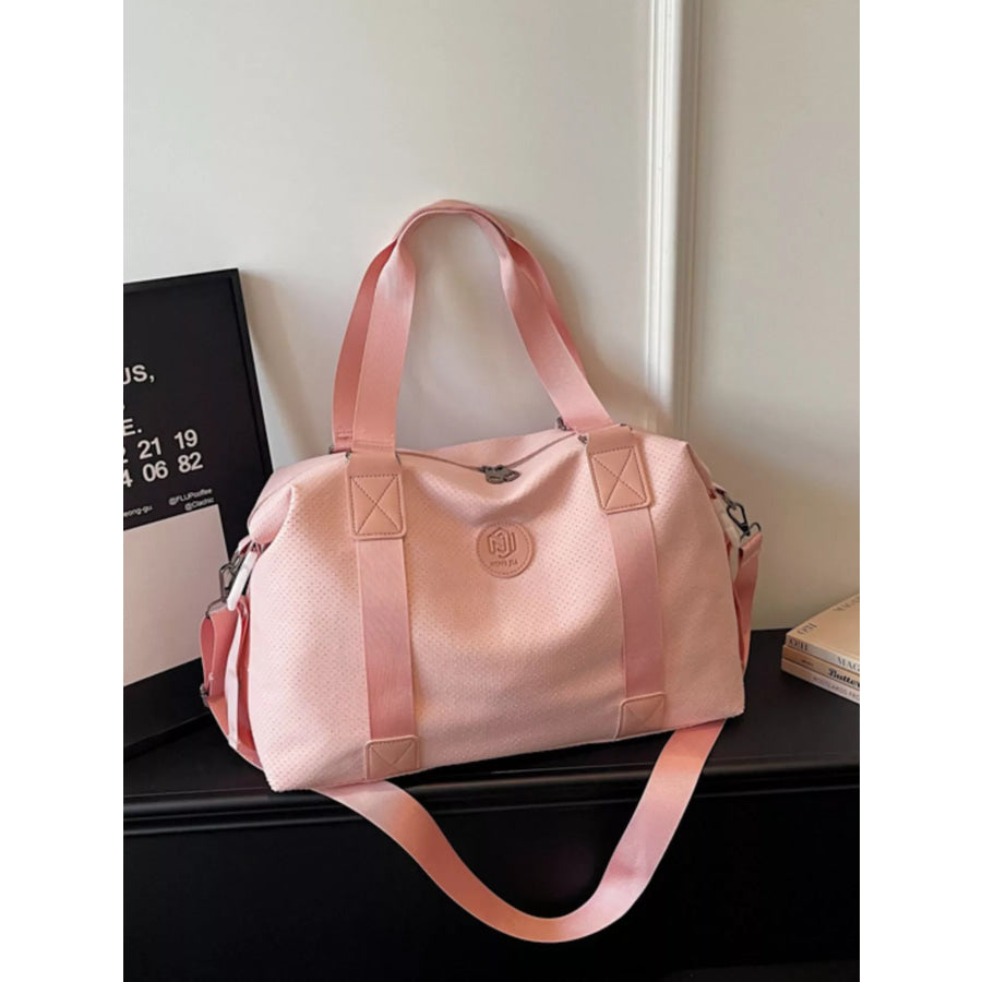 Lightweight Duffle Bag with Adjustable Strap Pink / One Size Apparel and Accessories