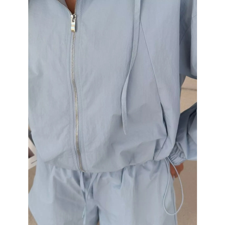 Lightweight Hooded Jacket and Shorts Set Apparel and Accessories