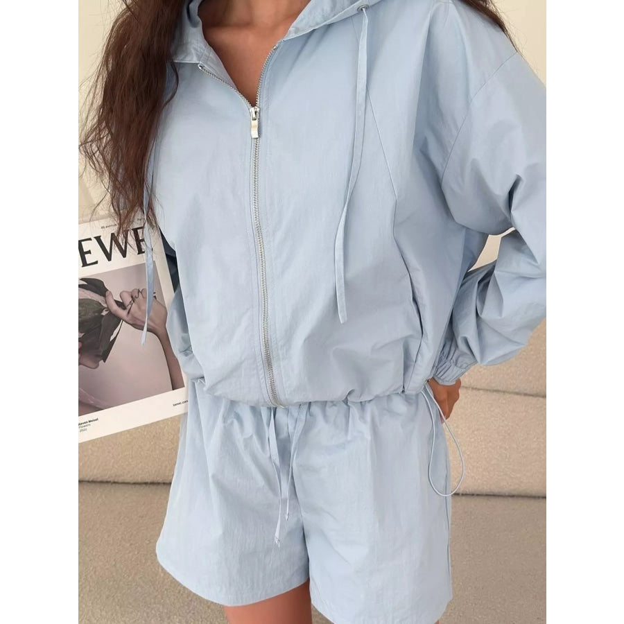 Lightweight Hooded Jacket and Shorts Set Apparel and Accessories