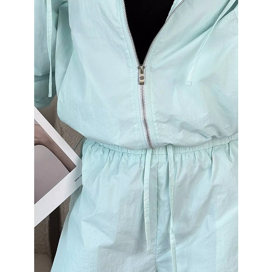 Lightweight Hooded Jacket and Shorts Set Apparel and Accessories