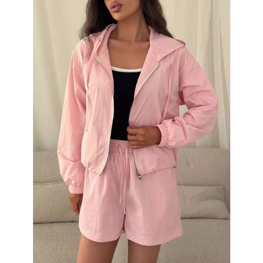 Lightweight Hooded Jacket and Shorts Set Apparel and Accessories