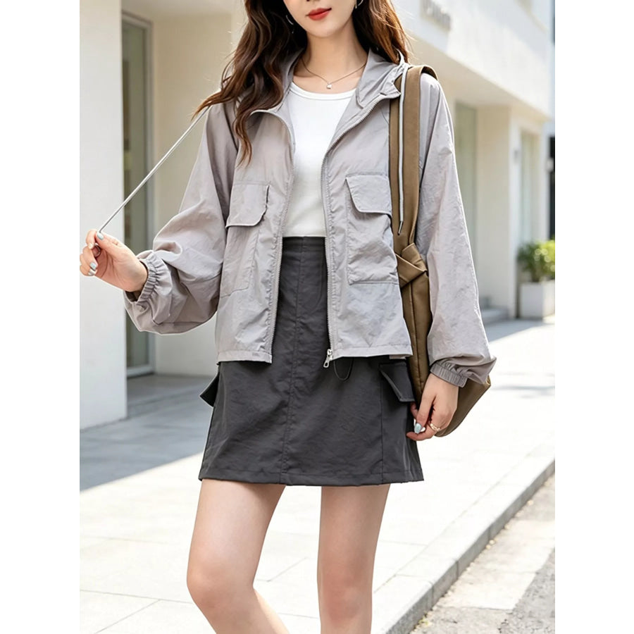 Lightweight Hooded Zip Up Jacket Apparel and Accessories