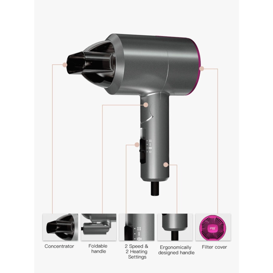 Lightweight Household Hair Dryer Dark Gray / European plug Apparel and Accessories