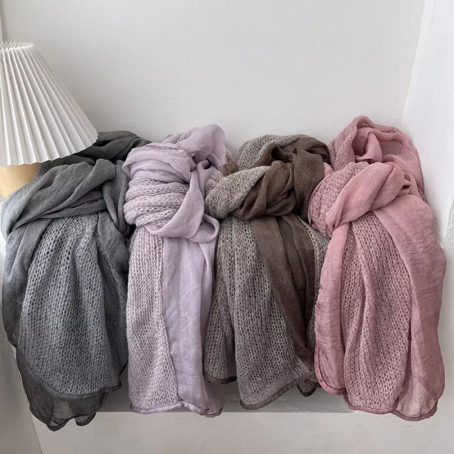 Lightweight Knitted Scarf with Dyed Edges Apparel and Accessories