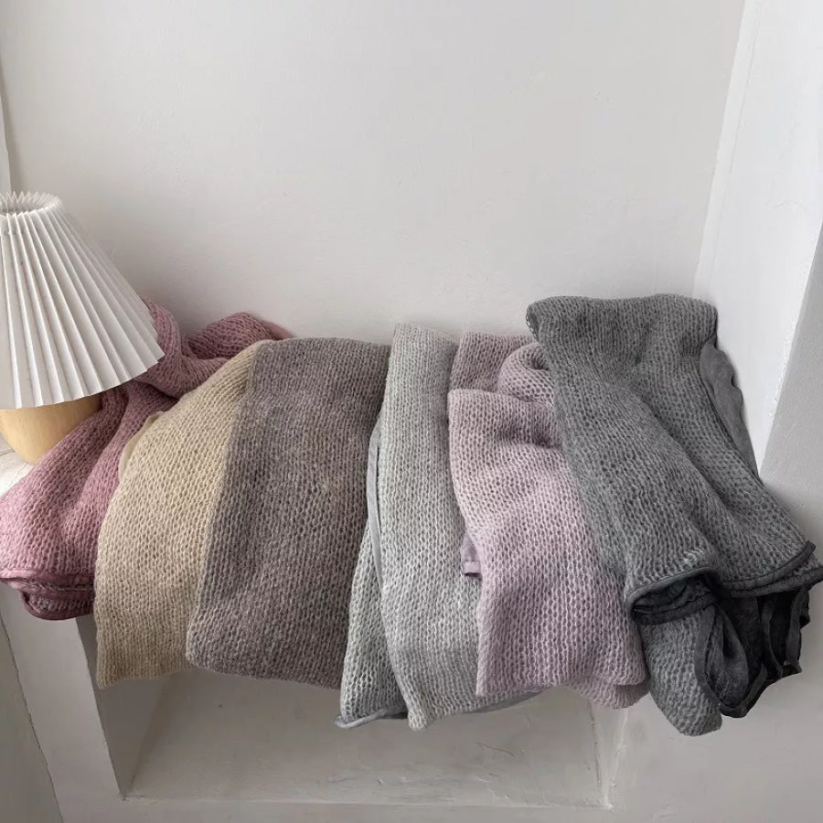 Lightweight Knitted Scarf with Dyed Edges Apparel and Accessories