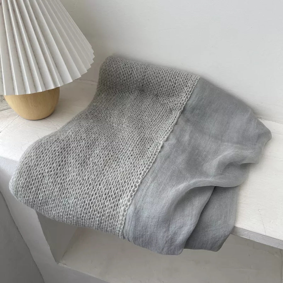 Lightweight Knitted Scarf with Dyed Edges Gray / One Size Apparel and Accessories