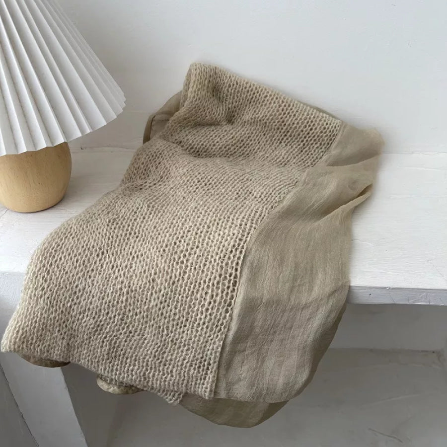 Lightweight Knitted Scarf with Dyed Edges Ivory / One Size Apparel and Accessories