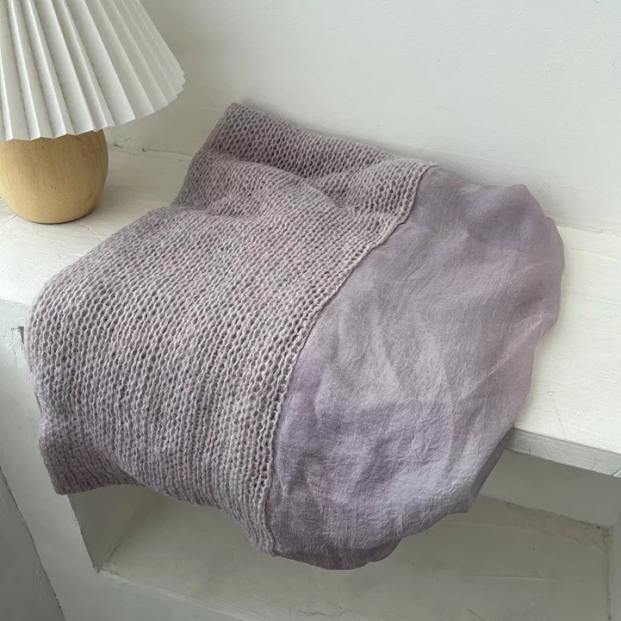 Lightweight Knitted Scarf with Dyed Edges Purple / One Size Apparel and Accessories