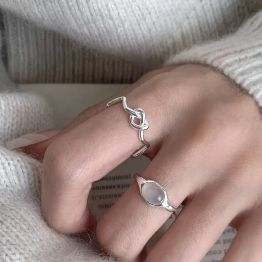 Lightweight Knot Open Ring Silver / One Size Apparel and Accessories
