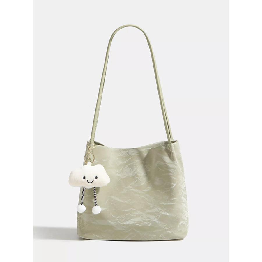 Lightweight Leather Shoulder Bag Green / One Size Apparel and Accessories